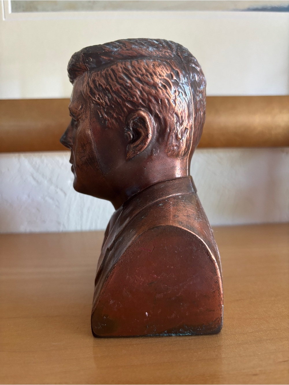 Vintage Coin Bank John F. Kennedy Bust Copper Finish - Collectible Coventry CONN - Picture 6 of 10